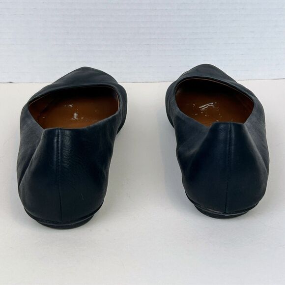 Aquatalia Black Full Leather Ballet Flats Made in Italy Classic Shoes Women's 8 - Picture 5 of 9